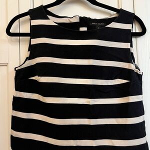 Banana Republic Navy and Cream Striped Tank Top